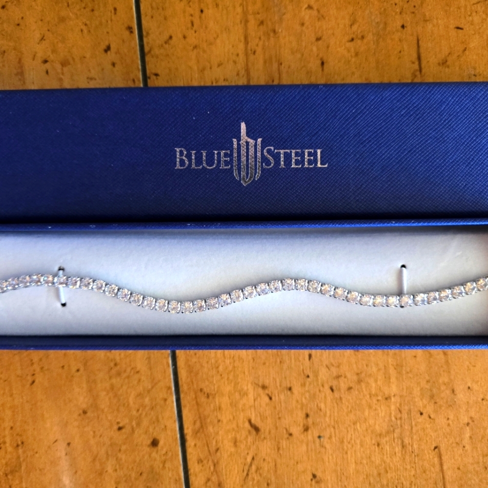 NEW genuine Blue Steel stainless steel tennis bracelet.